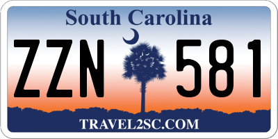 SC license plate ZZN581