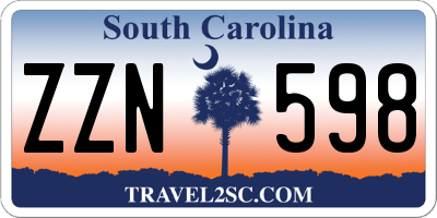 SC license plate ZZN598