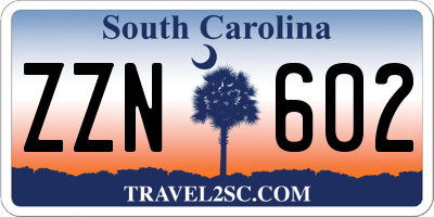 SC license plate ZZN602