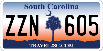 SC license plate ZZN605