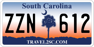 SC license plate ZZN612