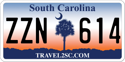 SC license plate ZZN614