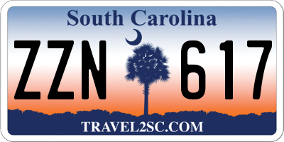 SC license plate ZZN617