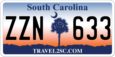 SC license plate ZZN633