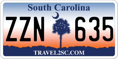 SC license plate ZZN635