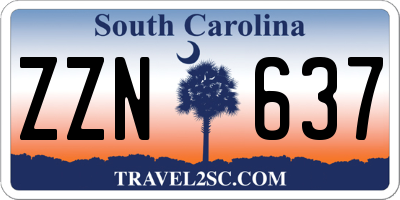 SC license plate ZZN637