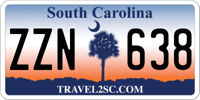 SC license plate ZZN638