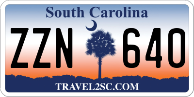 SC license plate ZZN640