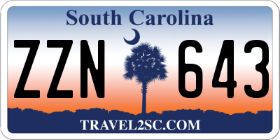 SC license plate ZZN643