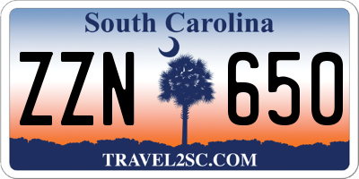 SC license plate ZZN650