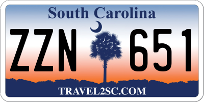 SC license plate ZZN651