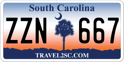 SC license plate ZZN667