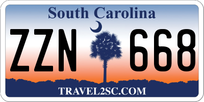 SC license plate ZZN668