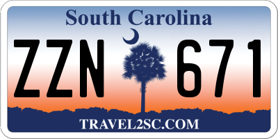 SC license plate ZZN671