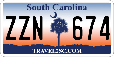 SC license plate ZZN674