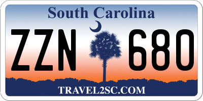 SC license plate ZZN680