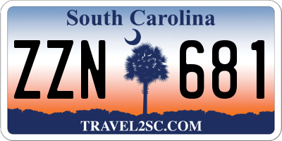 SC license plate ZZN681