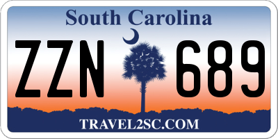 SC license plate ZZN689