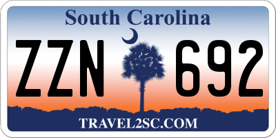 SC license plate ZZN692