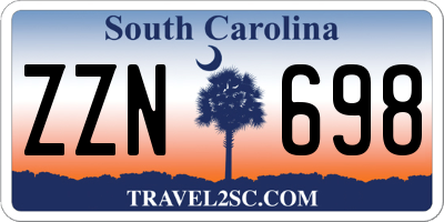 SC license plate ZZN698