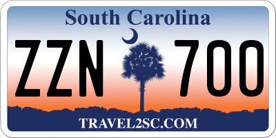 SC license plate ZZN700