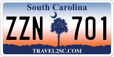 SC license plate ZZN701