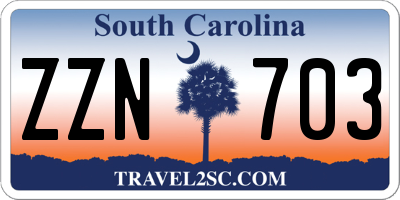 SC license plate ZZN703