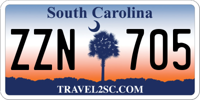 SC license plate ZZN705