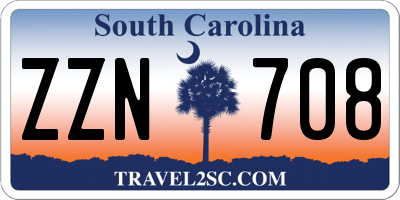 SC license plate ZZN708