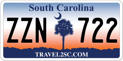 SC license plate ZZN722