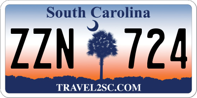 SC license plate ZZN724