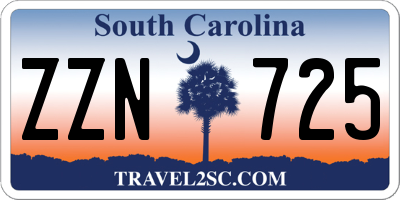SC license plate ZZN725
