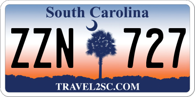 SC license plate ZZN727