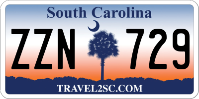 SC license plate ZZN729