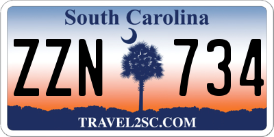 SC license plate ZZN734