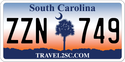 SC license plate ZZN749