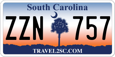 SC license plate ZZN757