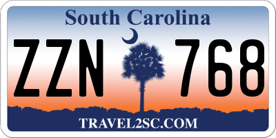 SC license plate ZZN768