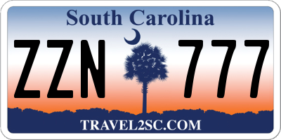 SC license plate ZZN777