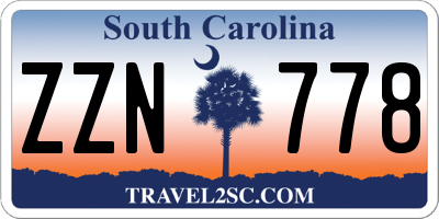 SC license plate ZZN778