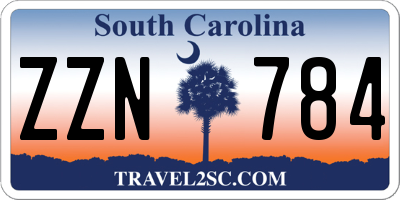 SC license plate ZZN784