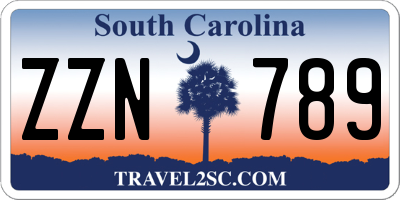SC license plate ZZN789