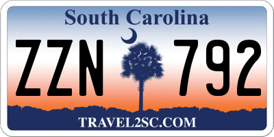 SC license plate ZZN792