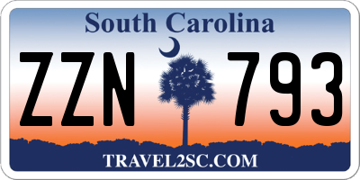 SC license plate ZZN793