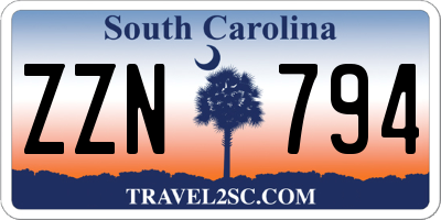 SC license plate ZZN794