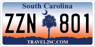 SC license plate ZZN801