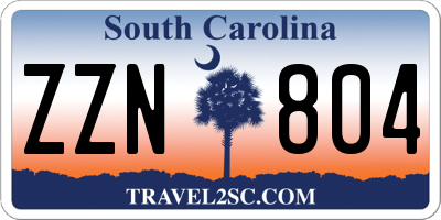 SC license plate ZZN804