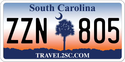 SC license plate ZZN805