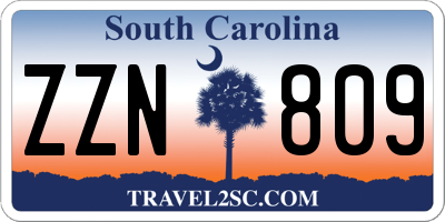 SC license plate ZZN809