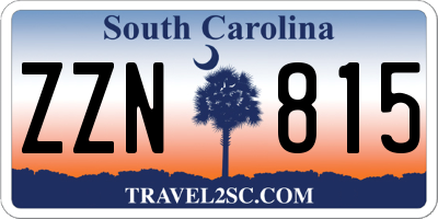SC license plate ZZN815